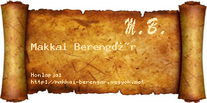 Makkai Berengár névjegykártya